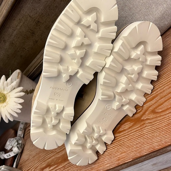 AQUATALIA Myla Corduroy / Leather Suede Combat Boots - Size 9.5 - Picture 11 of 13